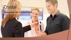  Presentation with estate - Slides having starting - estate agent handing over keys background and a lemonade colored foreground