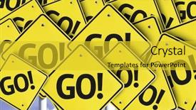 Presentation with road - Beautiful presentation theme featuring starting - go written on multiple road backdrop and a yellow colored foreground