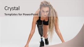  Presentation with runner - Beautiful presentation design featuring starting - image of an amazing healthy backdrop and a  colored foreground