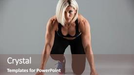  Presentation with gray - Slide deck having starting - portrait of a focused muscular background and a  colored foreground