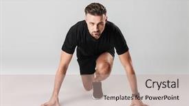  Presentation with stay healthy - Slides featuring starting - portrait of a healthy mature background and a  colored foreground