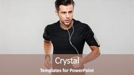  Presentation with music and athlete - Beautiful slides featuring starting - portrait of a motivated confident backdrop and a coral colored foreground