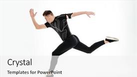  Presentation with healthy workplace full length side view - Beautiful theme featuring starting - side view full length portrait backdrop and a white colored foreground