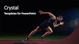  Presentation with blocks - Slide set having starting blocks on the running background and a black colored foreground