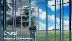  Presentation with change - Presentation enhanced with starting change - businessman in the office background and a ocean colored foreground