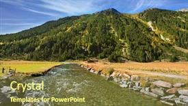  Presentation with crystal - Colorful slides enhanced with starting famous krimml waterfalls crystal clear water glows in the midday sun austrian alps backdrop and a tawny brown colored foreground