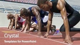  Presentation with race track - Cool new PPT theme with starting line in track backdrop and a  colored foreground