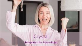  Presentation with social life - Presentation theme with starting-new-life-overjoyed-adult background and a lemonade colored foreground