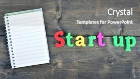  Presentation with wooden - Theme consisting of starting new school - start up word on wooden background and a gray colored foreground