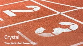  Presentation with numbers - Theme having starting numbers of running track background and a coral colored foreground