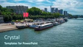  Presentation with paris - Presentation design having starting-point-in-paris background and a ocean colored foreground