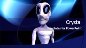  Presentation with alien - Cool new slide set with alien backdrop and a navy blue colored foreground