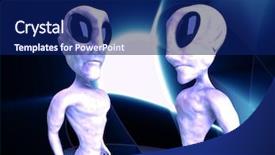 Presentation with aliens - PPT theme consisting of aliens background and a navy blue colored foreground