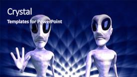  Presentation with aliens - Slide deck with aliens background and a navy blue colored foreground