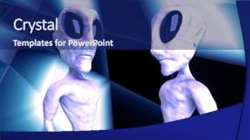 Presentation with aliens - Amazing presentation theme having aliens backdrop and a navy blue colored foreground