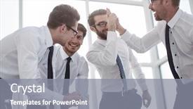  Presentation with team - Audience pleasing PPT theme consisting of starts a new commercial project backdrop and a gray colored foreground