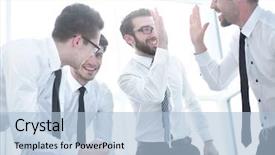  Presentation with team - PPT layouts consisting of starts a new commercial project background and a light blue colored foreground