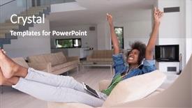  Presentation with mobile technology - Colorful presentation design enhanced with startup business and new mobile backdrop and a gray colored foreground