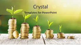  Presentation with investment money - Colorful slide set enhanced with startup business development investment backdrop and a yellow colored foreground