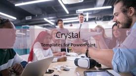  Presentation with drone technology - Audience pleasing PPT layouts consisting of startup business team discussing new backdrop and a coral colored foreground