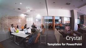  Presentation with business group meeting - Beautiful PPT theme featuring startup business young creative people group brainstorming on meeting at office interior and using laptop computer to note ideas plans and projects backdrop and a dark gray colored foreground