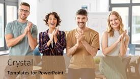  Presentation with corporate - Cool new theme with startup-corporate-and-people-concept backdrop and a coral colored foreground