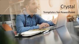  Presentation with video conference - Colorful PPT theme enhanced with startup entrepreneur making video conference backdrop and a lemonade colored foreground