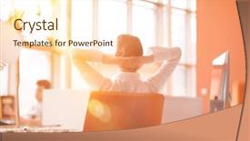  Presentation with morning sunrise - Slides having starup office interior morning sun background and a cream colored foreground