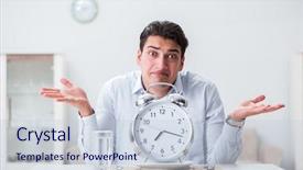  Presentation with concept illustration of customer service - PPT theme featuring starvation - concept of slow service background and a lemonade colored foreground