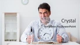  Presentation with concept - Amazing PPT theme having starvation - concept of slow service backdrop and a sky blue colored foreground