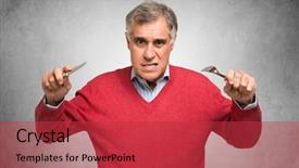  Presentation with very hungry caterpillar - PPT layouts enhanced with starvation - hungry man holding fork background and a red colored foreground