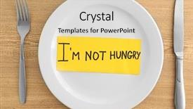  Presentation with white plate - Beautiful presentation theme featuring starvation - white plate with words i'm backdrop and a soft green colored foreground