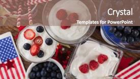  Presentation with 4th july - Theme enhanced with starws - fruits and ice cream background and a  colored foreground