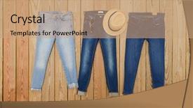  Presentation with jeans - Slides enhanced with starws - three blue jeans with hat background and a coral colored foreground