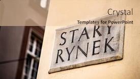  Presentation with ancient - Presentation theme having stary-rynek-street-sign background and a lemonade colored foreground