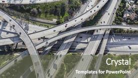  Presentation with freeway - Presentation design with state 5 and freeway interchange background and a gray colored foreground