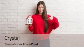  Presentation with hypertension at a young age - Amazing PPT layouts having state agent woman over brick backdrop and a  colored foreground