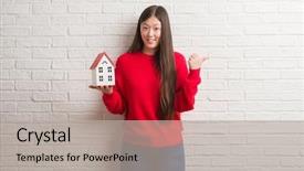  Presentation with hypertension at a young age - Cool new PPT theme with state agent woman over brick backdrop and a  colored foreground