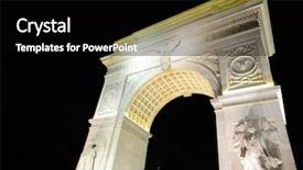  Presentation with george washington - PPT layouts having state art - famous washington square arch commemorating background and a black colored foreground
