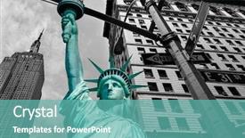  Presentation with empire state building - Theme consisting of state building new york american background and a seafoam green colored foreground