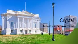  Presentation with virginia - Slide deck consisting of state capitol building in richmond background and a light blue colored foreground