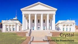 Presentation with virginia - Presentation featuring state capitol building in richmond background and a coral colored foreground