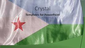  Presentation with wind - PPT theme consisting of state-flag-fluttering background and a light blue colored foreground