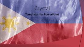  Presentation with wind - Amazing presentation design having state-flag-fluttering backdrop and a teal colored foreground