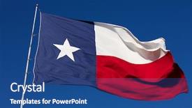  Presentation with texas state flag - PPT theme enhanced with state flag of texas waving background and a ocean colored foreground