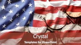  Presentation with american flag - Amazing slides having state funds - american flag and currency composite backdrop and a tawny brown colored foreground