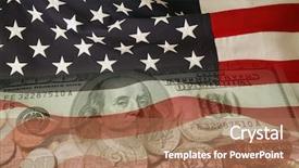  Presentation with american flag - Colorful PPT theme enhanced with state funds - american flag and currency composite backdrop and a coral colored foreground