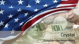  Presentation with american history old flag - Beautiful theme featuring state funds - american flag coins and banknote backdrop and a mint green colored foreground