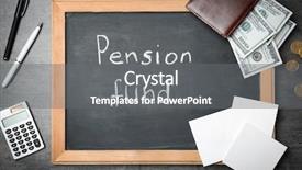  Presentation with pension - Colorful PPT theme enhanced with state funds - chalkboard with words pension fund backdrop and a gray colored foreground