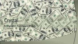  Presentation with money - Presentation theme consisting of state funds - heap of dollars money background background and a mint green colored foreground